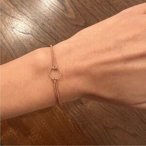 Rose Tan Hexagon Yarn Bracelet